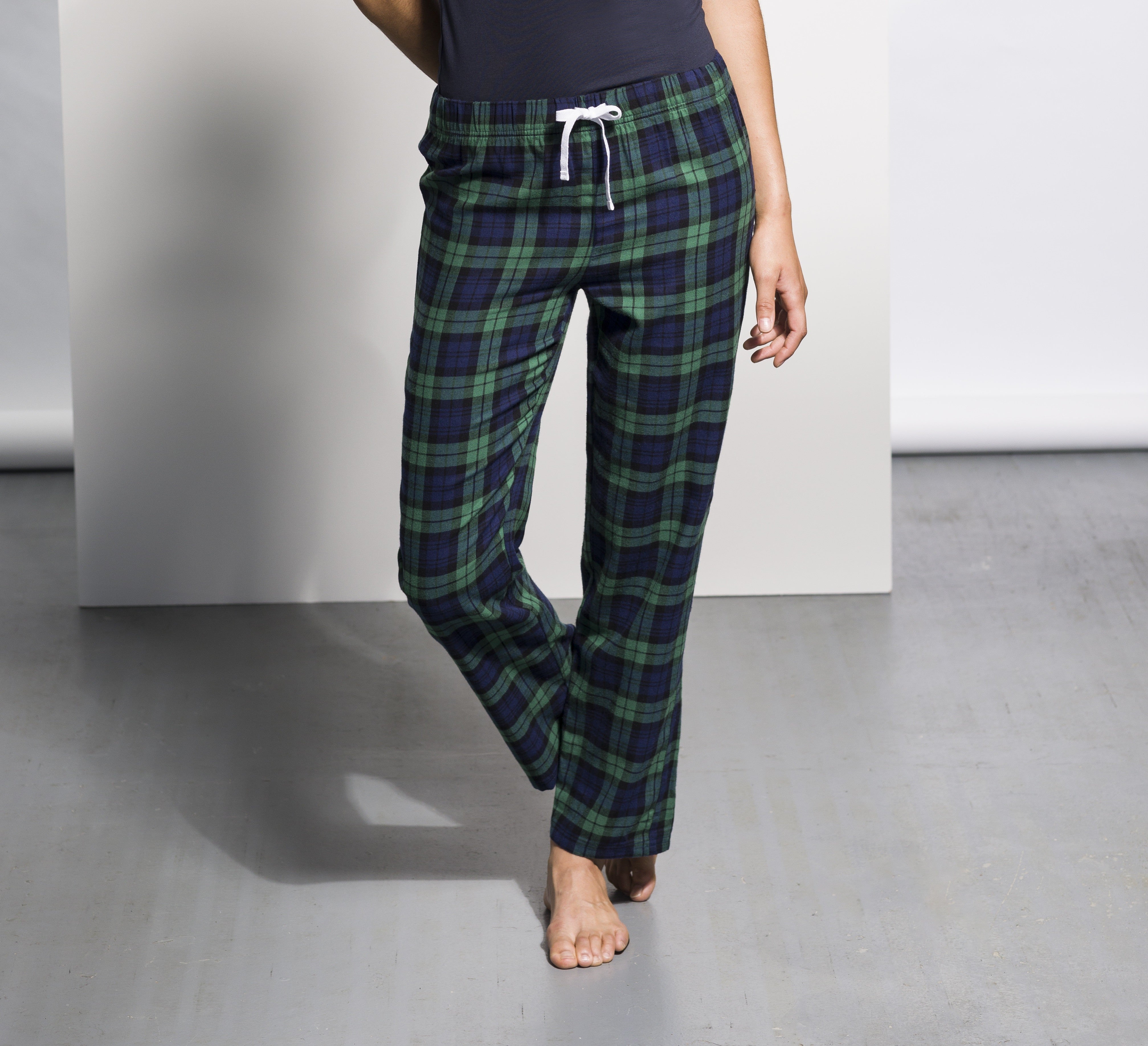 Ladies Tartan Lounge Pants | WHITE/PINK